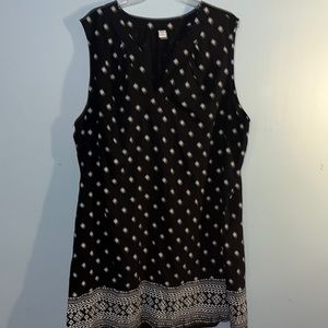 Old navy black white tribal print tank sleeveless dress plus size 20
